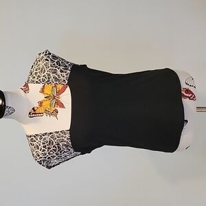 Susan LAWRENCE black sleeveless top.  size large. L